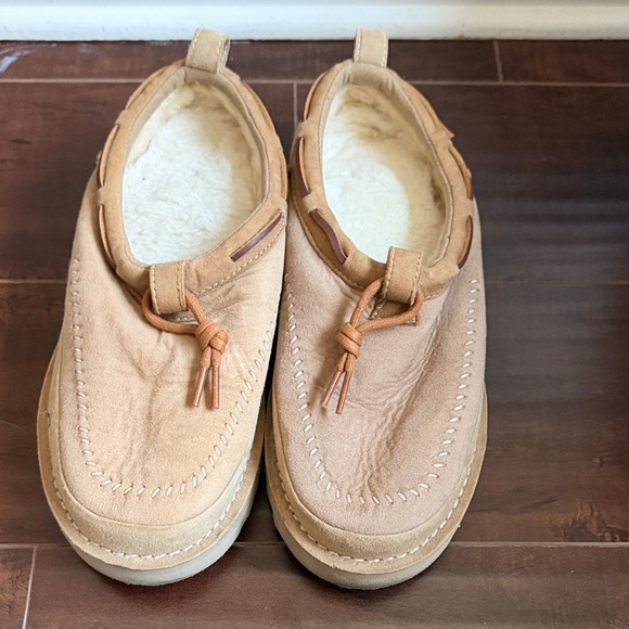 UGG Tasman Crafted Regenerate Beige Suede Moccasin Slippers - Picture 3 of 4